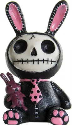 Produktbild von Kleine Black Bun Bun Furrybones Figur Hase - die Geschenkidee für Gothic Fans