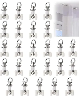 Produktbild von Gardinenrollen 25 Stück, 8 mm, Kunststoff und Edelstahl, für Schienensystem
