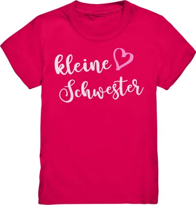 Produktbild von Kleine Schwester T-Shirt Herz Liebe Kleine Schwester Geschenk – Sorbet / 152/164 (12-14)