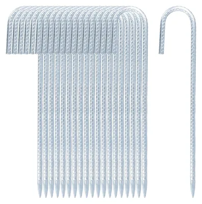 Obrázok produktu pre Kolíky do stanu 30 cm, 20 ks, oceľ, J-háky, pre kempovanie