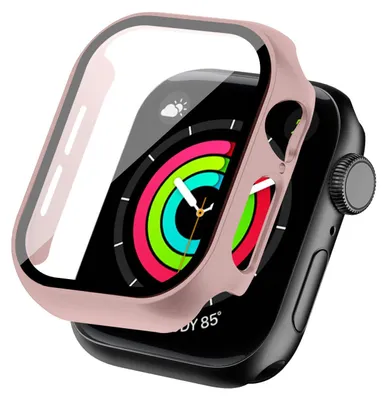 Produktbild von 360 Grad Smartwatch Hülle für Apple Watch Series 10 / 11 46 mm mit Displayschutz Case Watch Cover Bumper Rundum Schutzhülle Uhr Bildschirmschutz Rosegold
