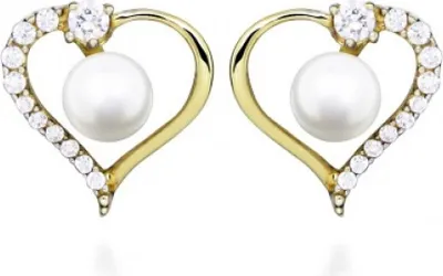 Immagine prodotto di Orecchini romantici con zirconi placcati oro SC518