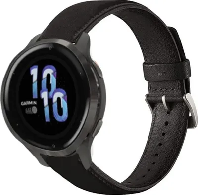 Produktbild von Strap-it Garmin Venu 2s Lederarmband - 40mm - Schwarz