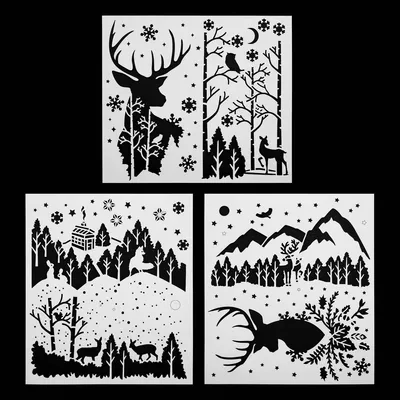 Produktbild von Weihnachtsschablone x 3 42 x 37 cm - Feeric Lights & Christmas