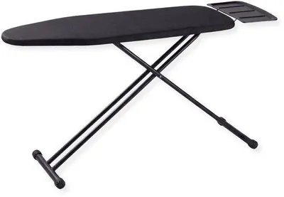 Produktbild von Famanu Bügelbrett mit Halter für Dampfbügeleisen - 110 x 33 cm, Denim Schwarz