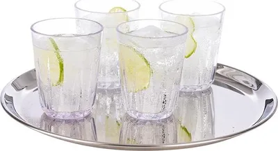 Produktbild von APS 30148 Serviertablett KAFFEEHAUS, Ø 27 cm, Edelstahl, hochglanzpoliert