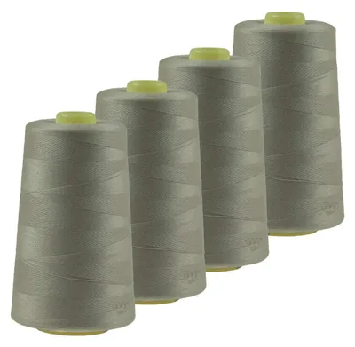 Produktbild von 4 x 4572m Qualitäts Overlock-Garn Overlock-Nähgarn  Farben 661 bis 700, Farbe:A682 alugrau