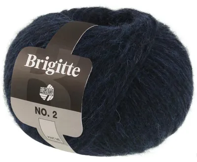 Zdjęcie produktu dla Lana Grossa BRIGITTE NO. 2, włóczka 50 g, 140 m, mieszanka alpaki i bawełny, przędza do szydełkowania i robienia na drutach, kolor 005 - granatowy