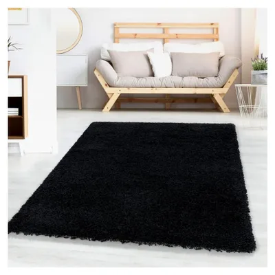Produktbild von Hochflor Teppichläufer Flur 80 x 250 cm Schwarz