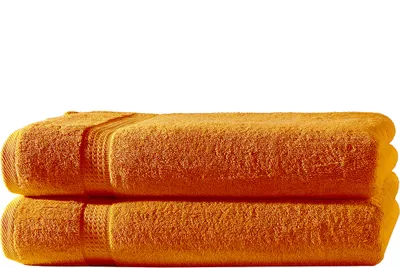 Produktbild von 2er Set Frottee Handtücher Elegance 50x100 cm 100% Baumwolle 500 gsm Handtuch orange