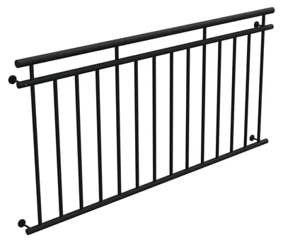 Produktbild von HAGO24 Französischer Balkon Fenstergitter Geländer Stahl Stabgeländer Schwarz 184x90cm Julietbalustrade Scheinbalkon Vorstellbalkon Brüstungsgitter Austrittsbalkon