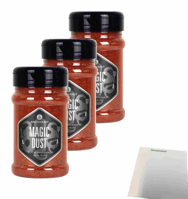 Produktbild von Ankerkraut Magic Dust BBQ-Rub 3er Pack (3x230g Streuer) + usy Block