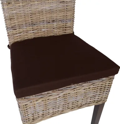 Produktbild von MiaMöbel Sitzkissen 46x5x42 cm Landhausstil 100% Baumwolle Braun