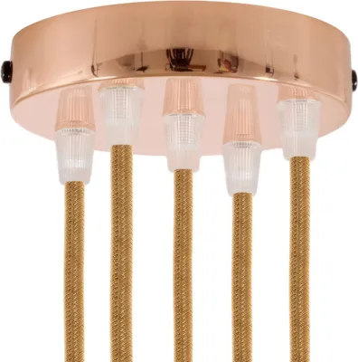 Image de Kit Creative-Cables : rosace cylindrique en métal à 5 trous - conique, cuivre
