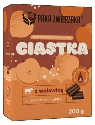 Obrázek produktu pro Krmivo pro zvířata Hovězí s jablkem – pamlsky pro psy – 200 g