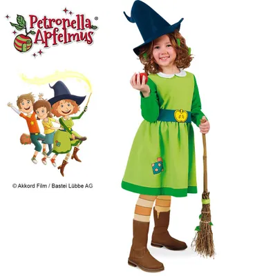 Produktbild von Kostüm Set Petronella Apfelmus Kleid und Hut, inkl. Gürtel Hexe Fantasy (128)