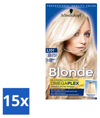 Produktbild von 15 x Schwarzkopf Blonde L101 Platinum Blond Aufheller - Vorteilspackung - 15 Stücke