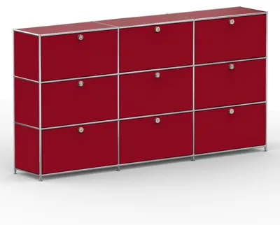 Produktbild von Hochschrank, 9 Schubladen, Schloss, Breite 227 cm, Rubinrot