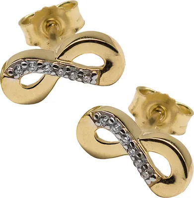 Produktbild von Gold Ohrstecker Unendlichkeit 333er Gelbgold mit Zirkonia