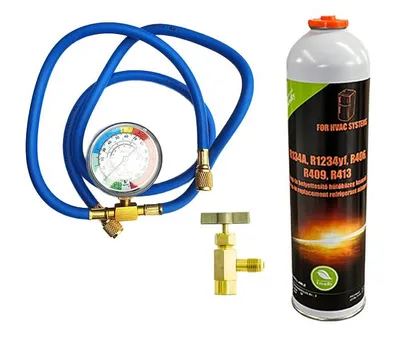 Image de Kit de réparation Kit de remplissage R134a avec tuyau manomètre pour réfrigérateur Congélateur
