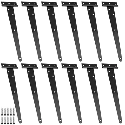 Productafbeelding van Set van 12 T-Hinges, 20 cm, Zwart met Schroeven