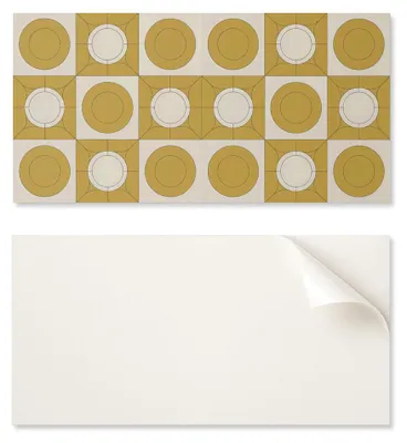 Produktbild von PVC-Paneel mit Motiv, einfache Dekoration für Esszimmer, 100 x 50 cm, geometrisches Muster mit Kreisen