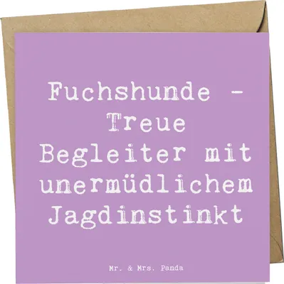Produktbild von Mr. & Mrs. Panda Grußkarte Spruch Fuchshunde Treue - Lavendeltraum - Geschenk, Abenteuer, Foxhound Ursprung, Jagdhund, faltkarte, Hunderasse, anlasskarte, Hund, Bewegung