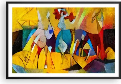 Produktbild von Gerahmtes Poster - Schwarzer Rahmen - Abstraktion modern - 91,5x61 cm - Wand Bild - Wanddeko - Wandbilder - Kunstposter - Wandposter - Bilderrahmen - Bilder - Kunstdruck - Wandbild - P2BAA91x61-3455