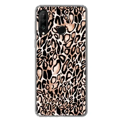 Produktbild von MuchoWow® Handyhülle Schutzhülle Hülle für Huawei P30 Lite Panther Druck - Schwarz - Flecken Silikon Softcase Handy Hülle - Handyhülle