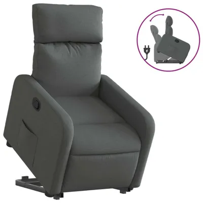 Produktbild von vidaXL Relaxsessel mit Aufstehhilfe Dunkelgrau Stoff