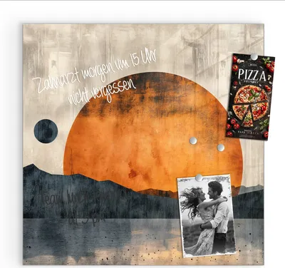 Produktbild von Magnettafel 50x50cm Pinnwand Whiteboard beschreibbar - Sonnenuntergang Kunst