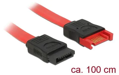 Obrázok produktu pre DeLOCK 83956, 1 m, SATA 7-pin, SATA 7-pin, Samec/Samica, Čierna, Červená, Priamy