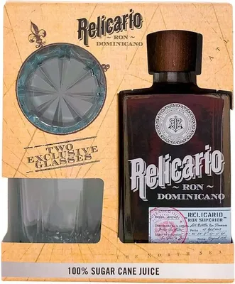 Immagine prodotto di Relicario Ron Dominicano Superior 40% Vol. 0,7l in confezione regalo con 2 bicchieri