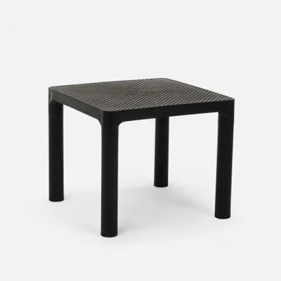 Image de Table basse pour bar ou jardin Carré 45x45 cm pour intérieur et extérieur Aviat - Noir