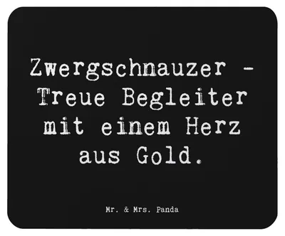 Produktbild von Mr. & Mrs. Panda Mouse Pad Spruch Zwergschnauzer Herz - Schwarz - Geschenk, Familienhund, Mousepad, pc, loyaler Hund, wachsamer, Hunderassen Eigenschaften, mousematte