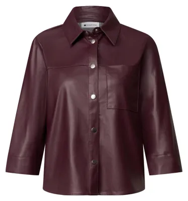 Produktbild von Street One Polyurethanshirtcollar blouse w pocket rustic rouge 42
