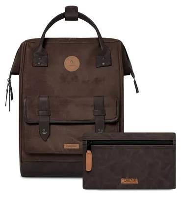 Immagine prodotto di CABAIA zaino per il tempo libero zaino con scomparto per laptop Adventurer Waxed Cotone Backpack 18L Soyo marrone scuro