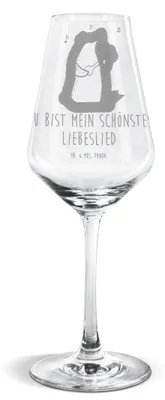 Produktbild von Mr. & Mrs. Panda Weinglas Bär Lied - Transparent - Geschenk, Weißweinkelch, Teddy, Frau, Herz, Spruch, Weißwein Glas, wein, Liebe, Kelch