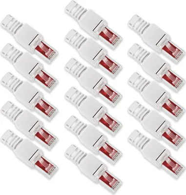 Produktbild von 16x Netzwerk Stecker RJ45 Cat6 Cat7 Cat5 LAN Kabel werkzeuglos Netzwerkstecker