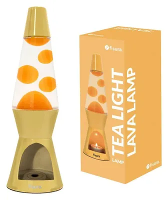 Zdjęcie produktu dla Fisura - Żółta lampa lawa bez zasilania. Oryginalny prezent. Wymiary: 29 cm x 8,5 cm (świeca)