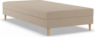 Produktbild von Einzelbett 90x200, Kontinentales Bett ohne Kopfteil, Bett mit Matratze, Jugendbett, Kinderbett, Geflecht, Beige, CASPE 90 x 200