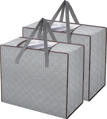 Produktbild von Große Aufbewahrungstasche 90 Liter - Faltbare Kleiderspeicherung mit Verstärktem Griff (Set von 2)
