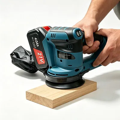 Produktbild von ZELURXX 21V Akku Exzenterschleifer 1200W Bürstenlos 15000 U/min 6 Stufen Drehzahl Staubfang Holz Metall Schleifmaschine