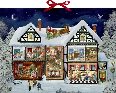 Produktbild von Wand-Adventskalender - Im Adventshaus
