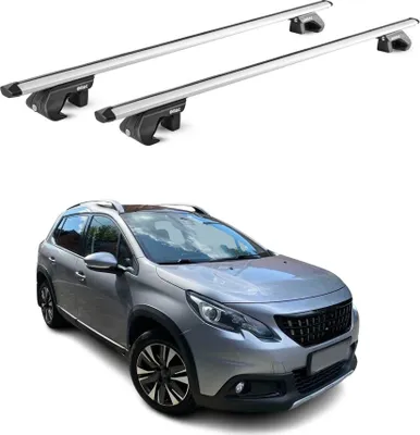 Obrázok produktu pre Strešný nosič Základný nosič pre Peugeot 2008 2013-2019 90 kg hliník strieborný 2 diely ABE