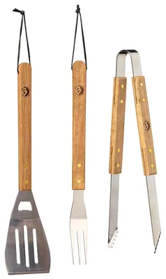 Produktbild von Best Sporting Grillbesteck Set 3-teilig Holzgriffe I Grillgabel, Grillwender, Grillzange EdelstahI