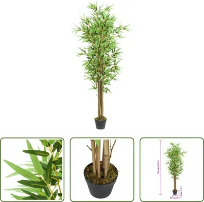 Obrázek produktu pro The Living Store Bambusový strom umělý 1288 listů 180 cm zelený