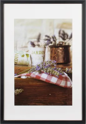 Image de Cadre en bois Henzo JARDIN noir 40 x 60 cm avec passe-partout 30 x 45 cm