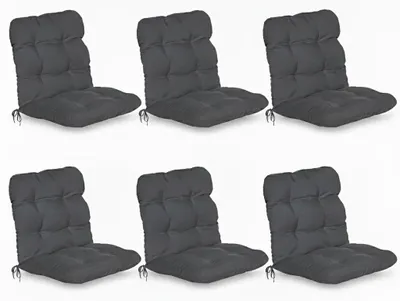 Produktbild von Beautissu 6er Set Niedriglehner Auflagen Set Flair NL, 100x50x8cm, Graphitgrau