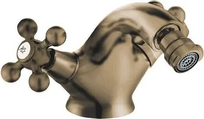 Zdjęcie produktu dla Bateria bidetowa stojąca STILO BKI 532D mosiądz antyczny dwupokrętłowa głowica ceramiczna 90° 5 lat gwarancji